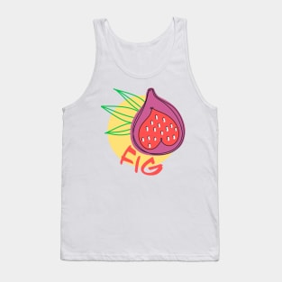 Fig Tropical Fruit Palm Leaf Pattern Tank Top